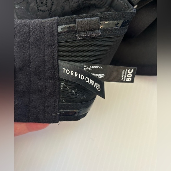 Torrid Curve Bra 50C Black Lace‎ Underwire NWT Push-up Strapless - Picture 6 of 11